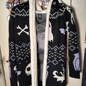 Hot Topic The Nightmare Before Christmas Fair Isle Sherpa Girls Cardigan